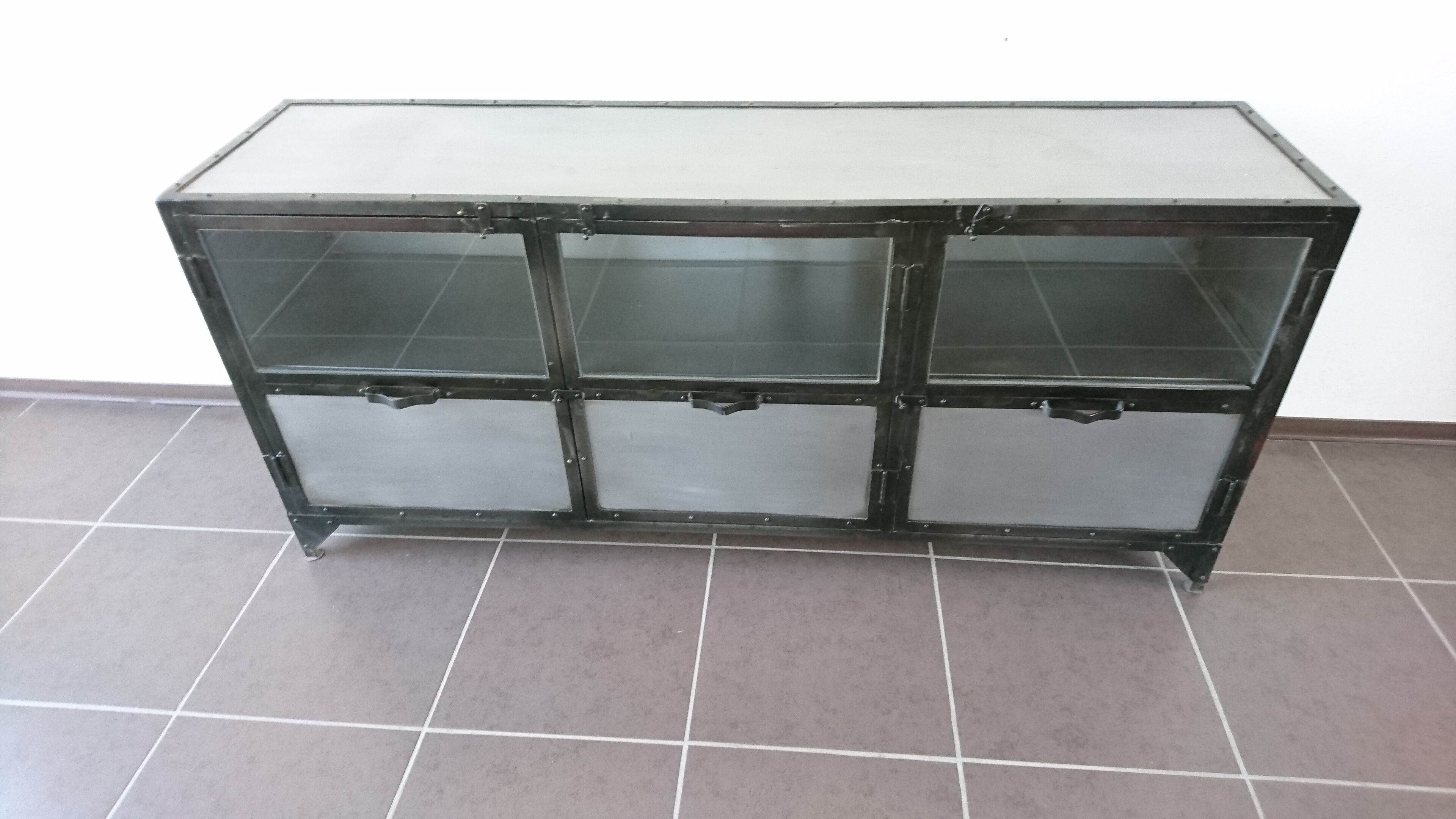 Vintage industrial metal sideboard