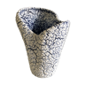 White and blue "fat Lava" vase - 60s