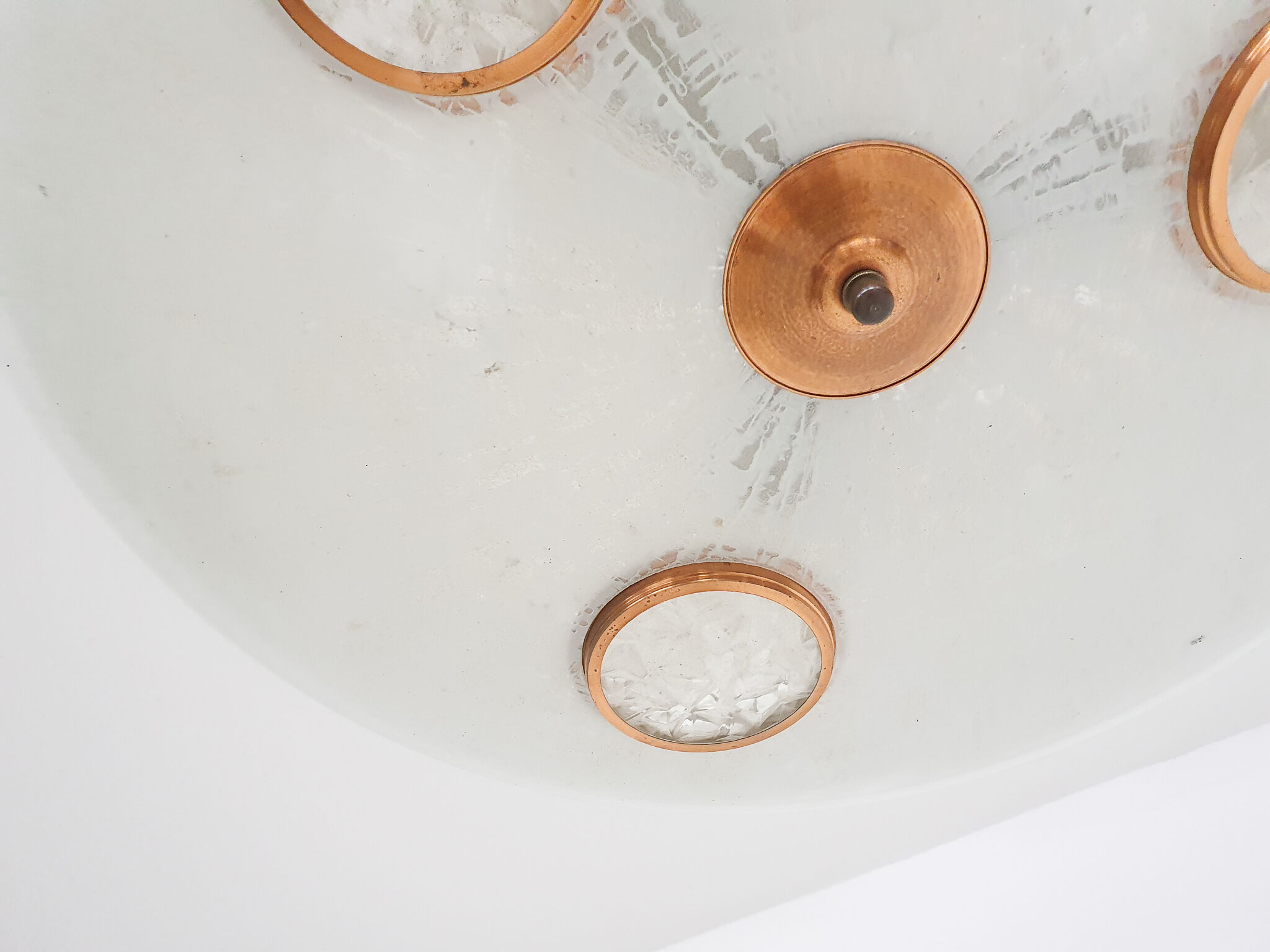 Glass and brass ceiling or pendant light