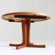 Vintage Danish round extendable dining table teak 1960s