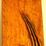 Carved wooden mirror, signed P. Guallino, "le passage", brutalist design from the 80s
