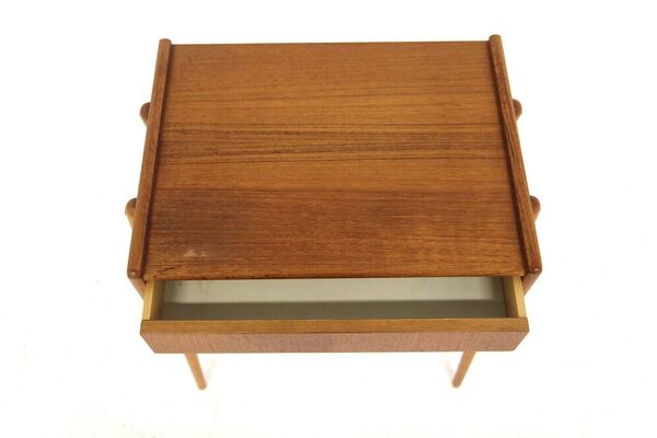 Table de chevet scandinave en teck, AB Carlströms, Suède, 1960