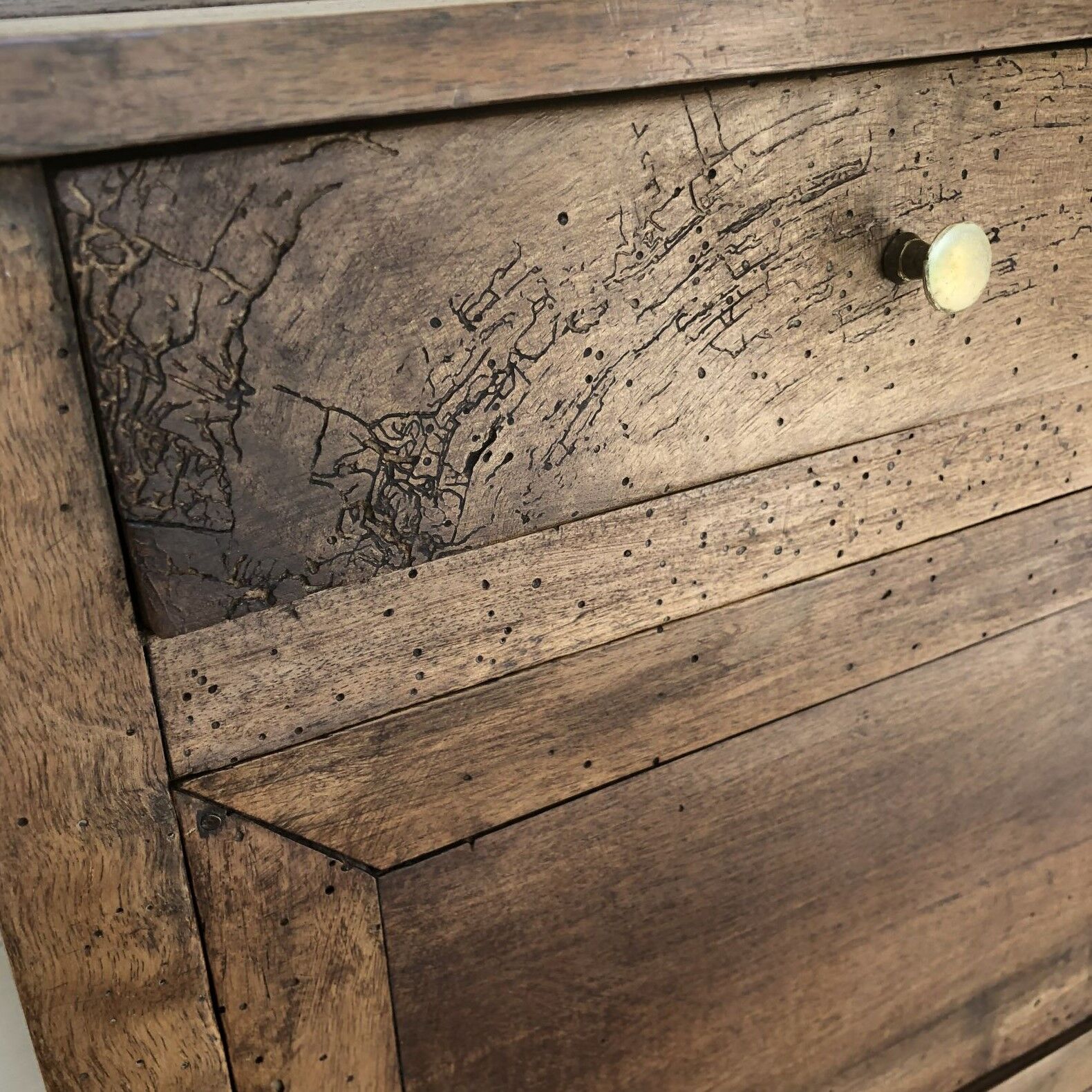 Ancient bedside in chestnut