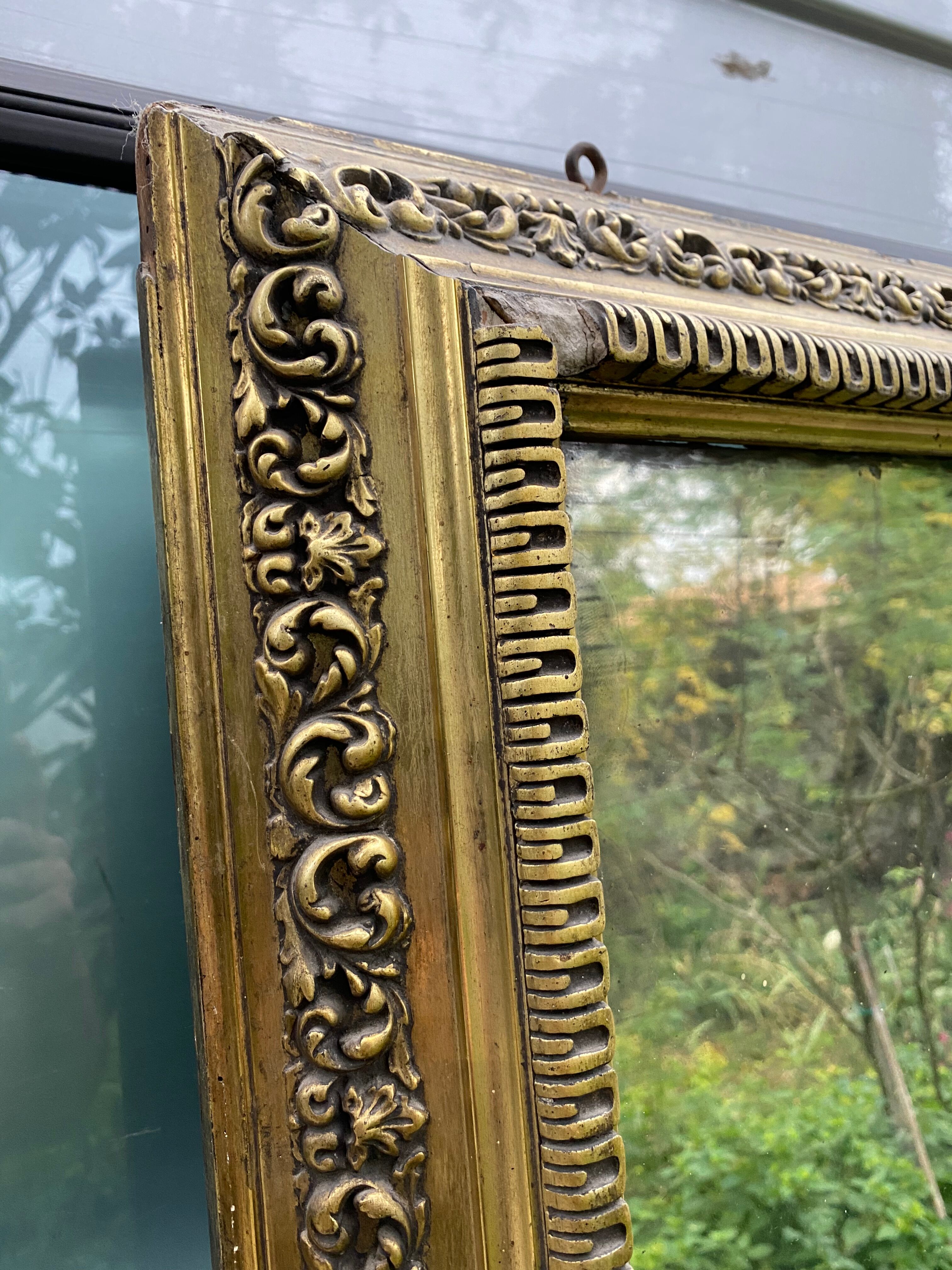 Golden mirror XIXth, 186x106 cm