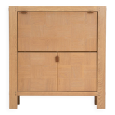 Brutalist graphical oak highboard - Frans Defour