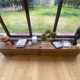 2-in-1 solid oak bench
