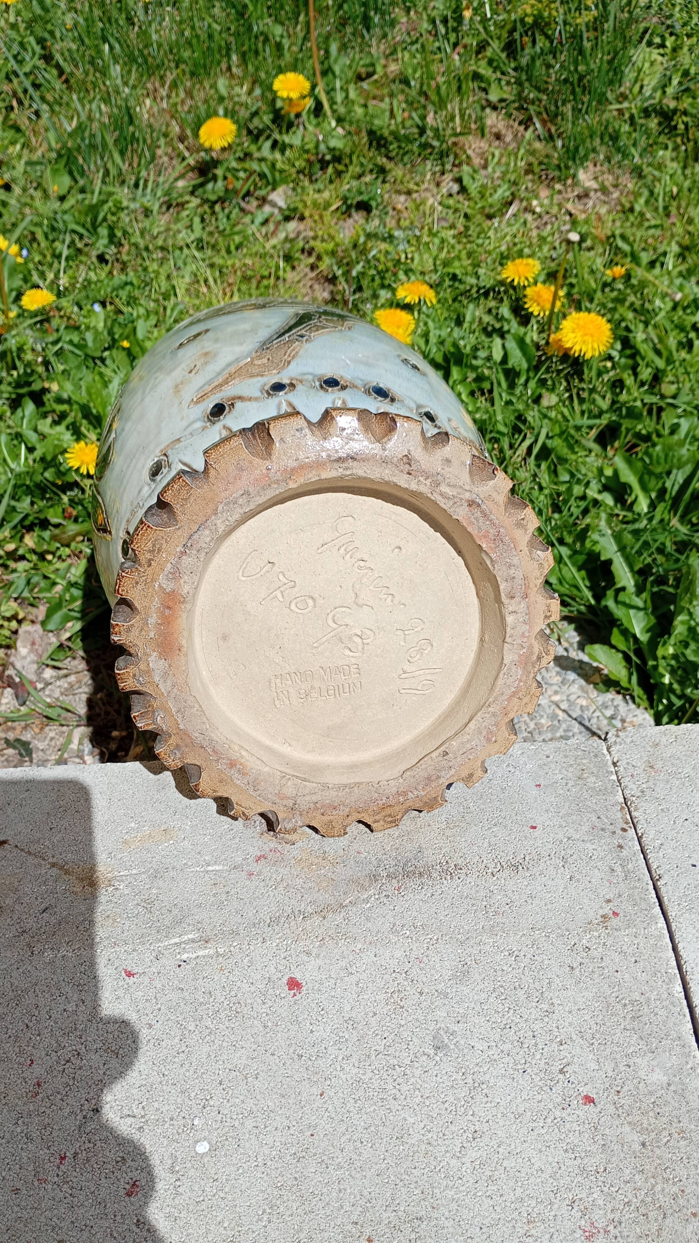 Large amphora vase guerin warriors 70 cm