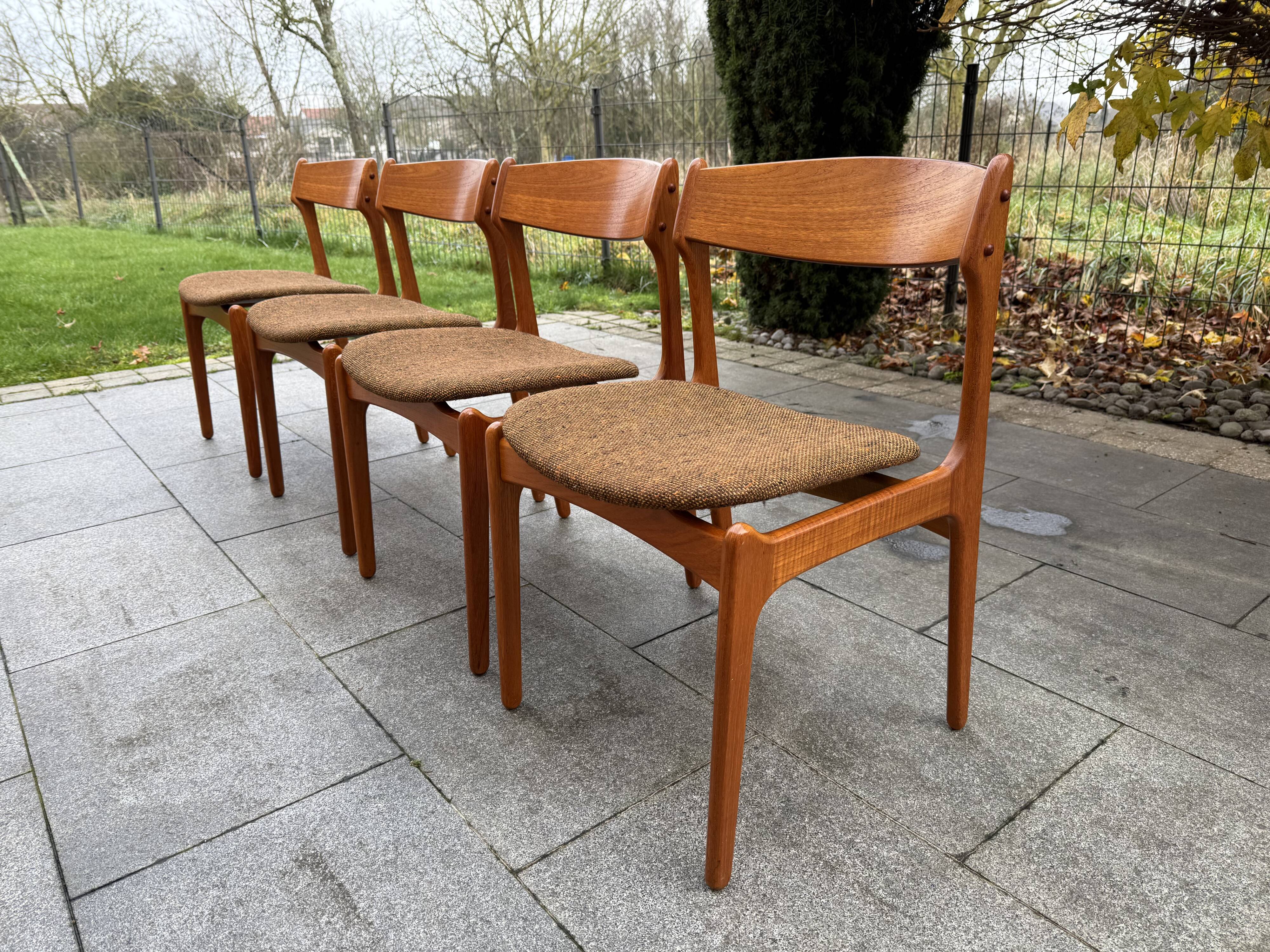 4 Scandinavian chairs by Erick Buch for Oddense, Denmark 1960