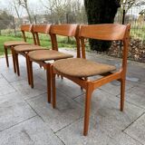 4 Scandinavian chairs by Erick Buch for Oddense, Denmark 1960