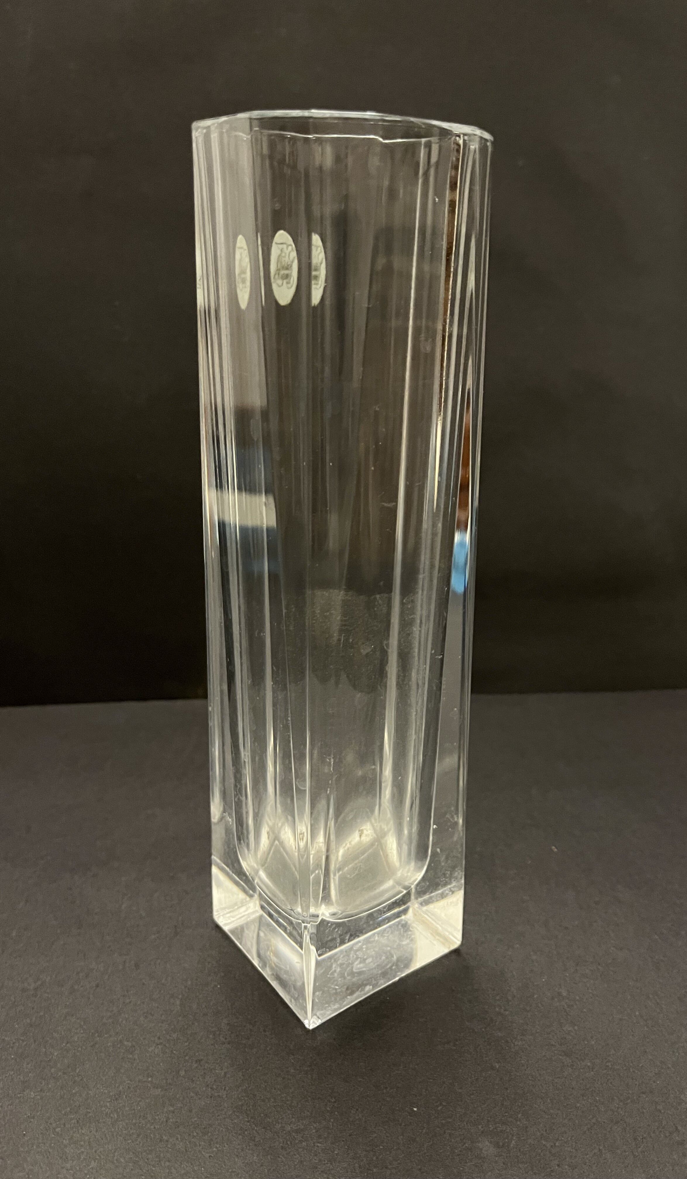 Square-based crystal vase