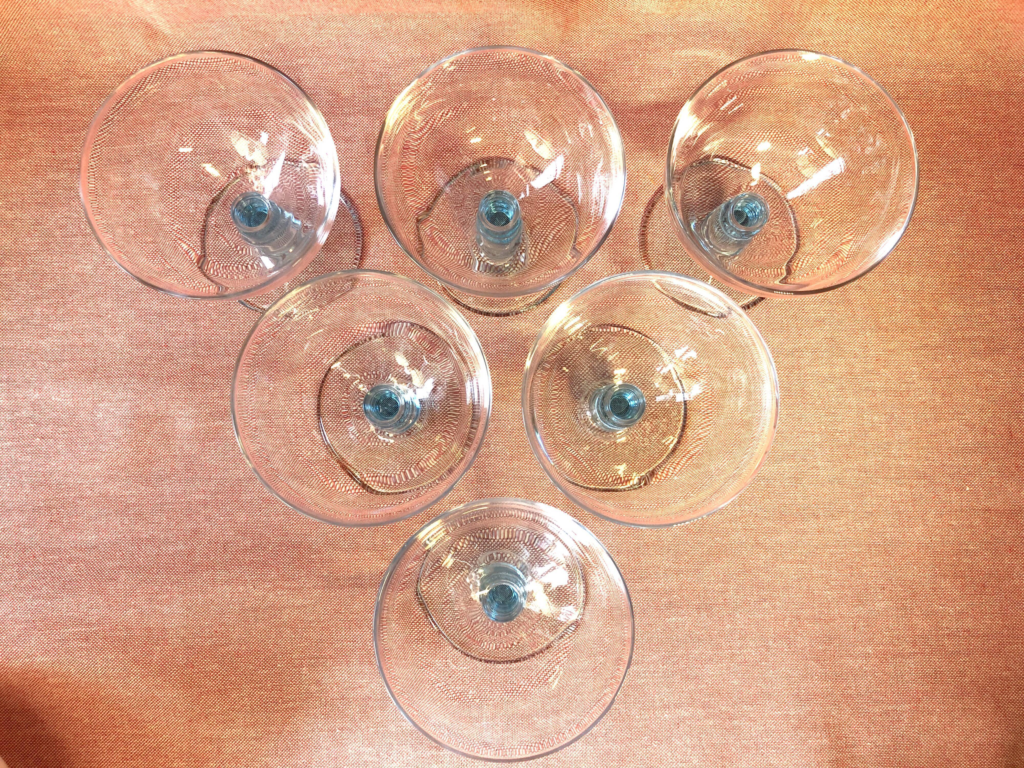 Vintage blue champagne glasses