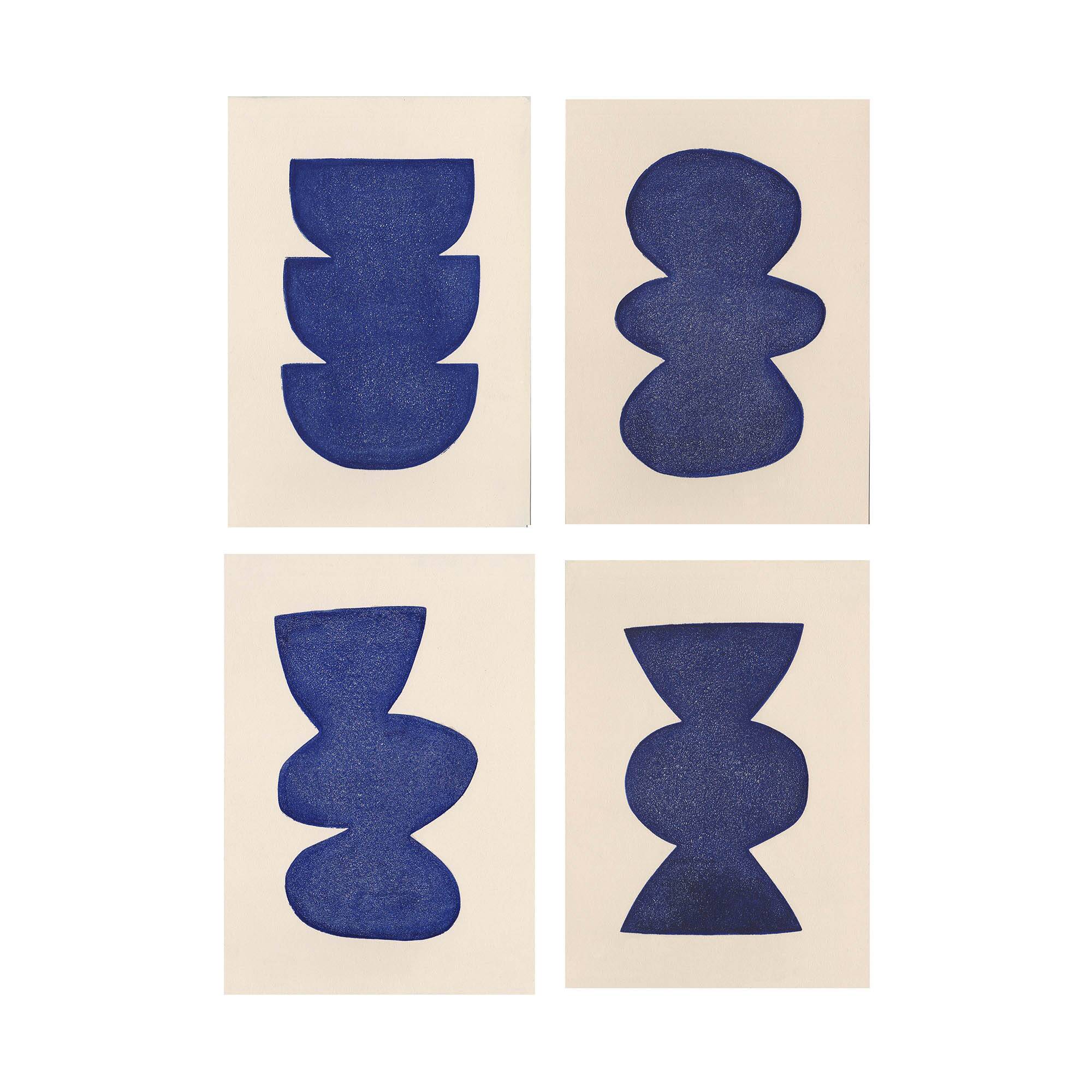 Collection of 4 abstract paintings - paintings signed Eawy