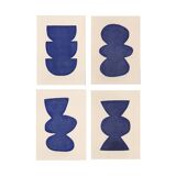 Collection of 4 abstract paintings - paintings signed Eawy