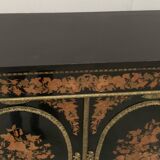 Meuble Napoléon III en bois noir et marqueterie de bois clair XIX siècle