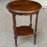 Vintage art deco round shelf in solid wood