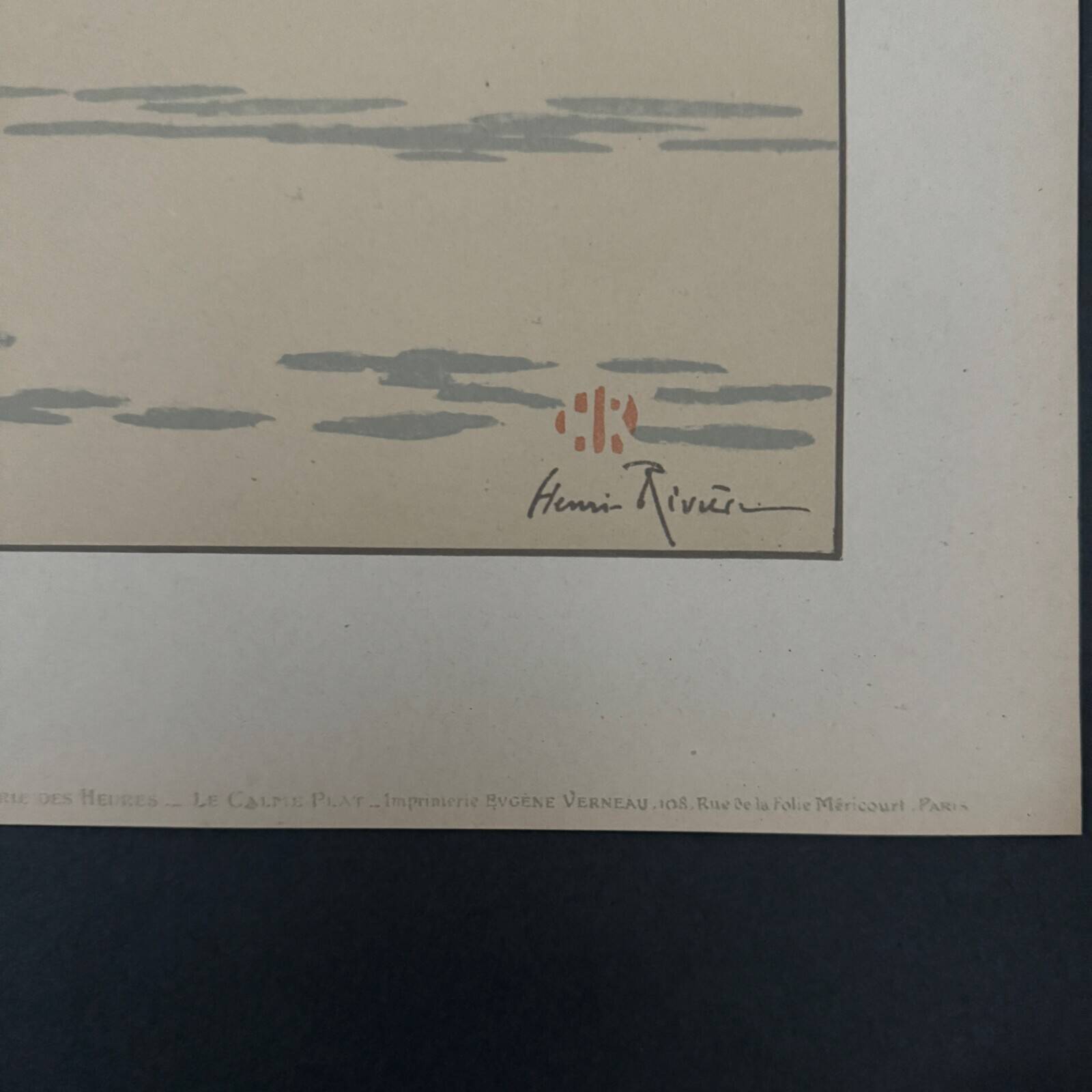 Lithograph by Henri Rivière The Enchantment of the Hours - The Calm Flat