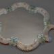 Italian Venetian Murano light blue and opalescent glass wall mirror, 1950s