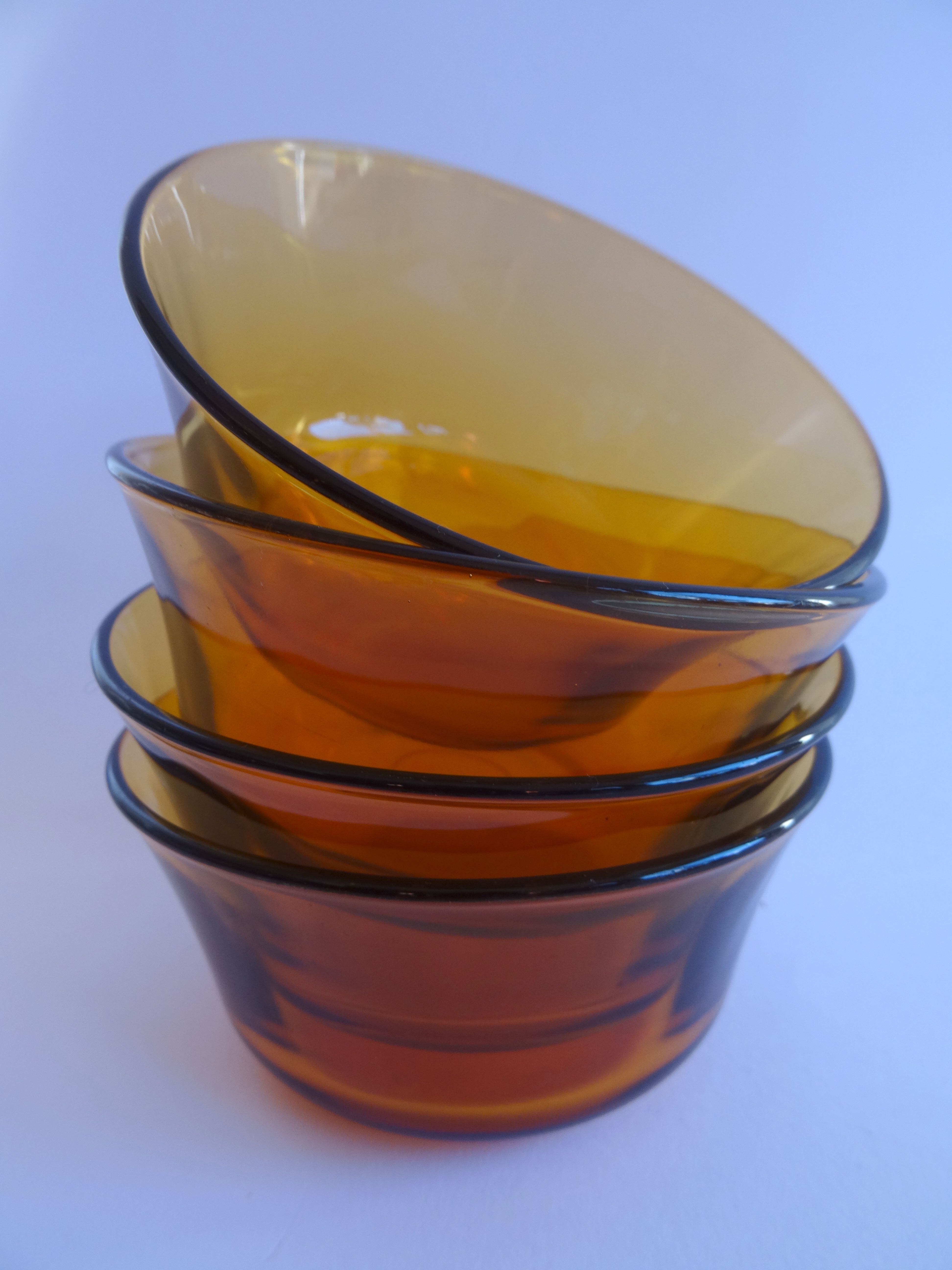 Raviers Duralex en verre ambré