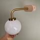 Vintage globe wall lamp in white opaline
