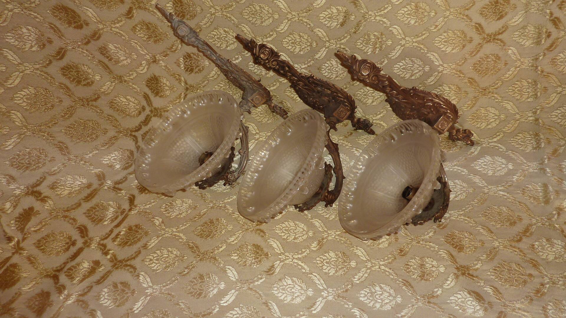 Bronze / glass wall lights