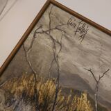 Oil painting on canvas, Claure Jallois, landscape cevenol ( 1959 )