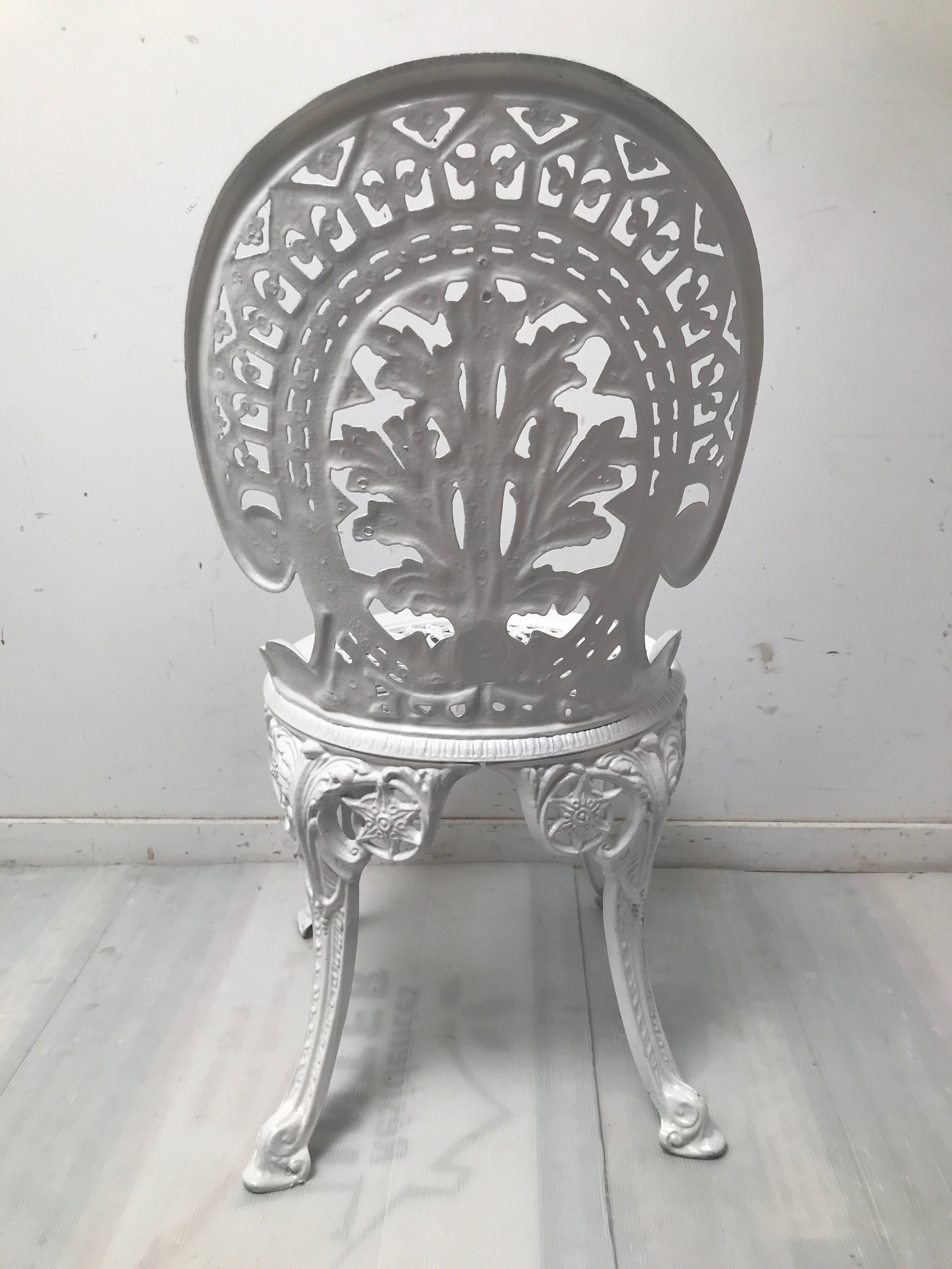 Old white rock garden furniture