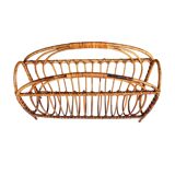 Wicker newspaper rack, Scandinavian style, Denmark, 1970s