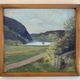 Small Vintage Oil Landscape signed by artist G. Carlson 1947
