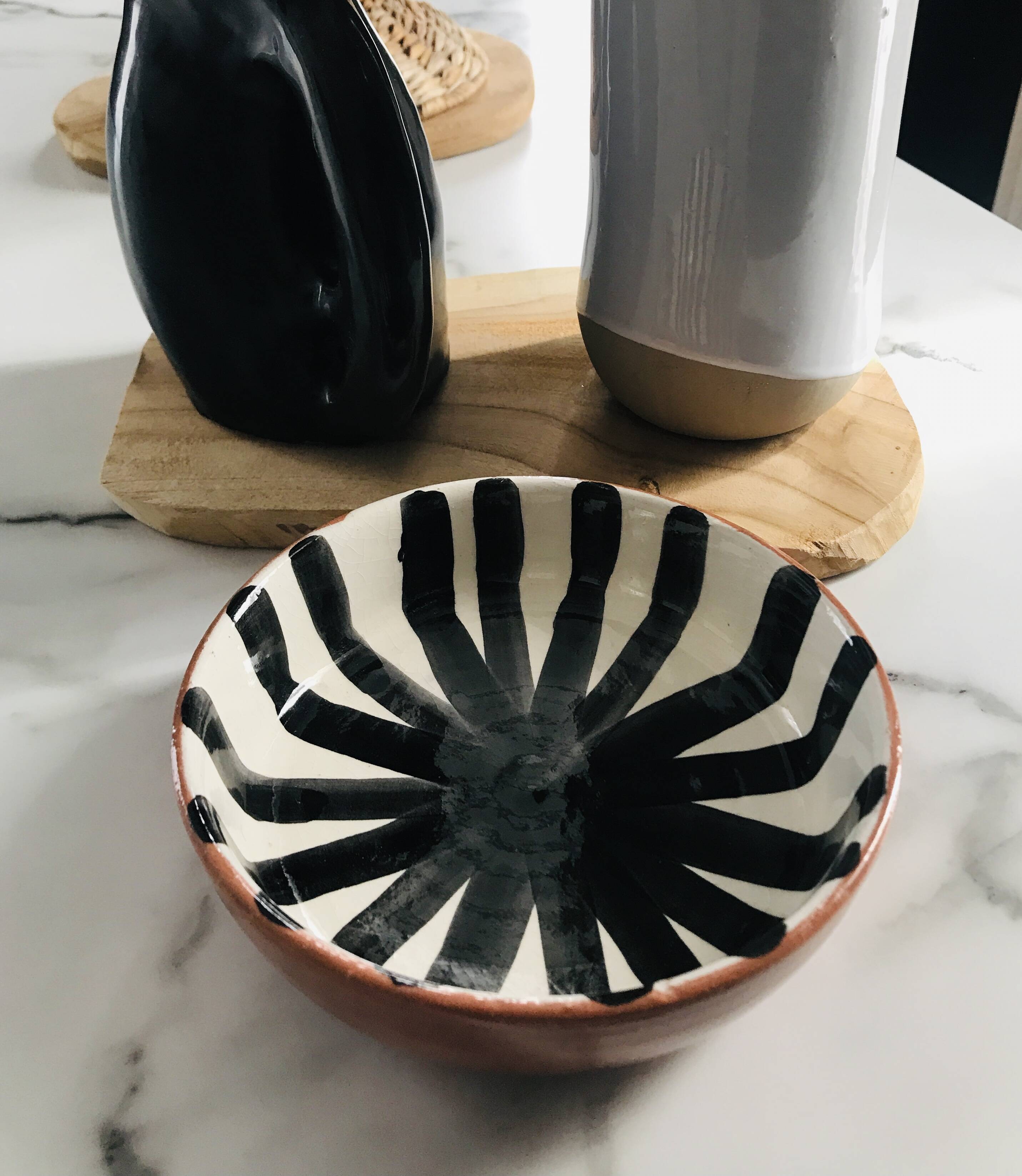 Morocco striped ceramic bowl