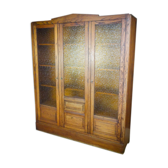 Art deco bookcase with stained glass windows - 1930s