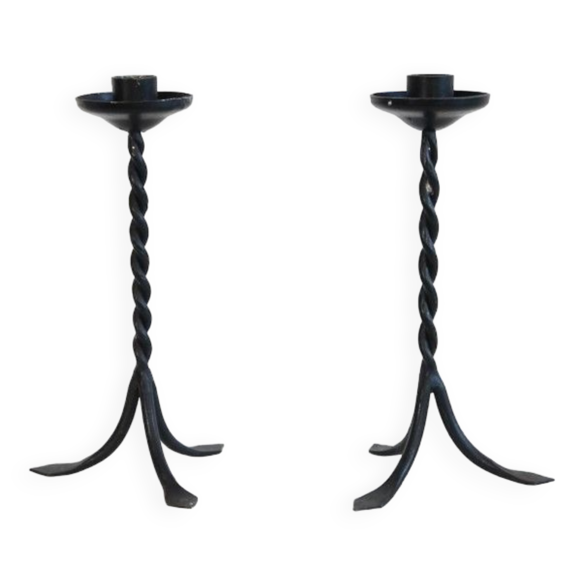 Pair of vintage Scandinavian metal candle holders