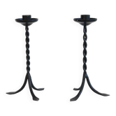 Pair of vintage Scandinavian metal candle holders