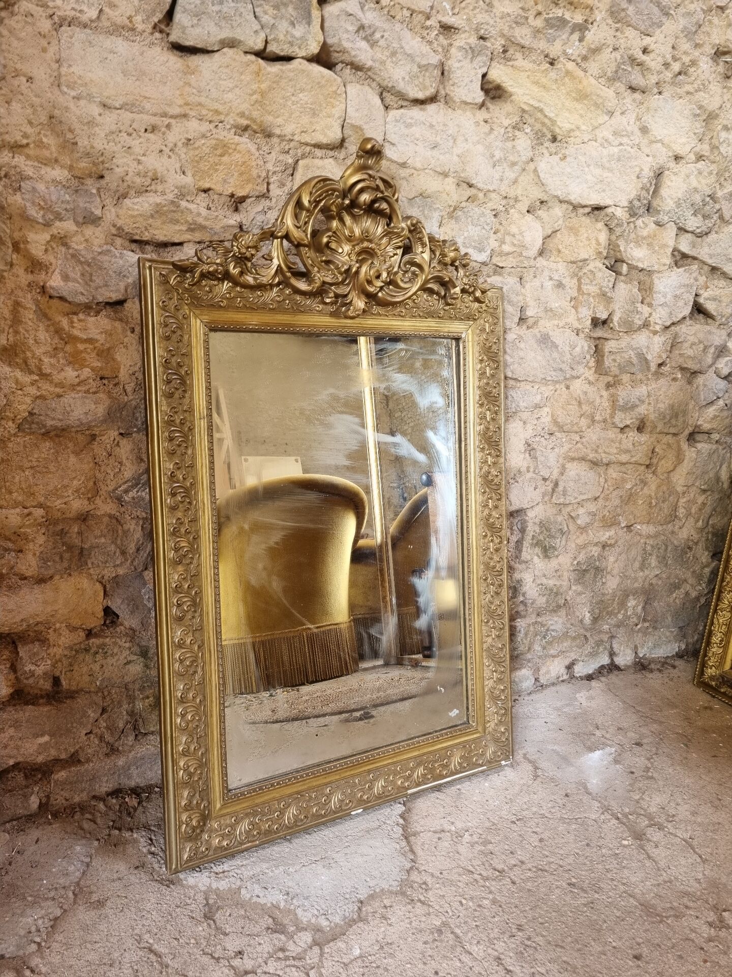 Miroir trumeau doré