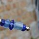 Vintage carving set knife and fork – handles made of blue glass beads