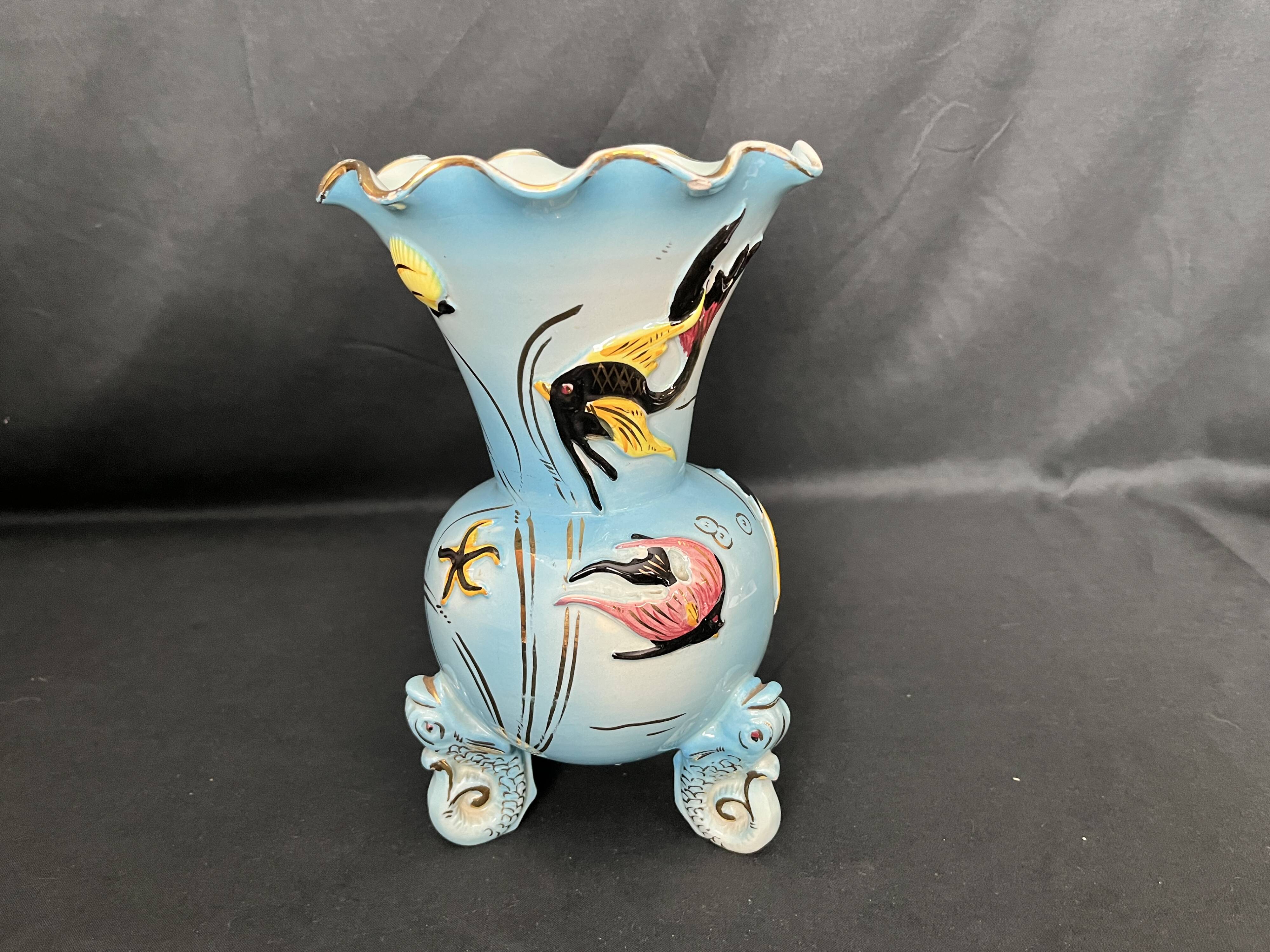 Tripod vase in Cerdazur enamelled slip, 20th century