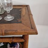 Bamboo side table late 19th century Perret and Vibert style