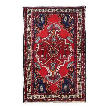 Tapis Hamadan vintage fait main en laine – 100 x 149 cm - 1C1041