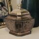 Silver metal candy sugar bowl lutetia france old