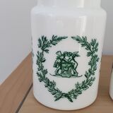 4 opaline apothecary vials