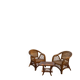 Fauteuils et table en osier