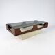 Vintage Space Age Coffee Table with Smoke Glass Table Top, 1960s