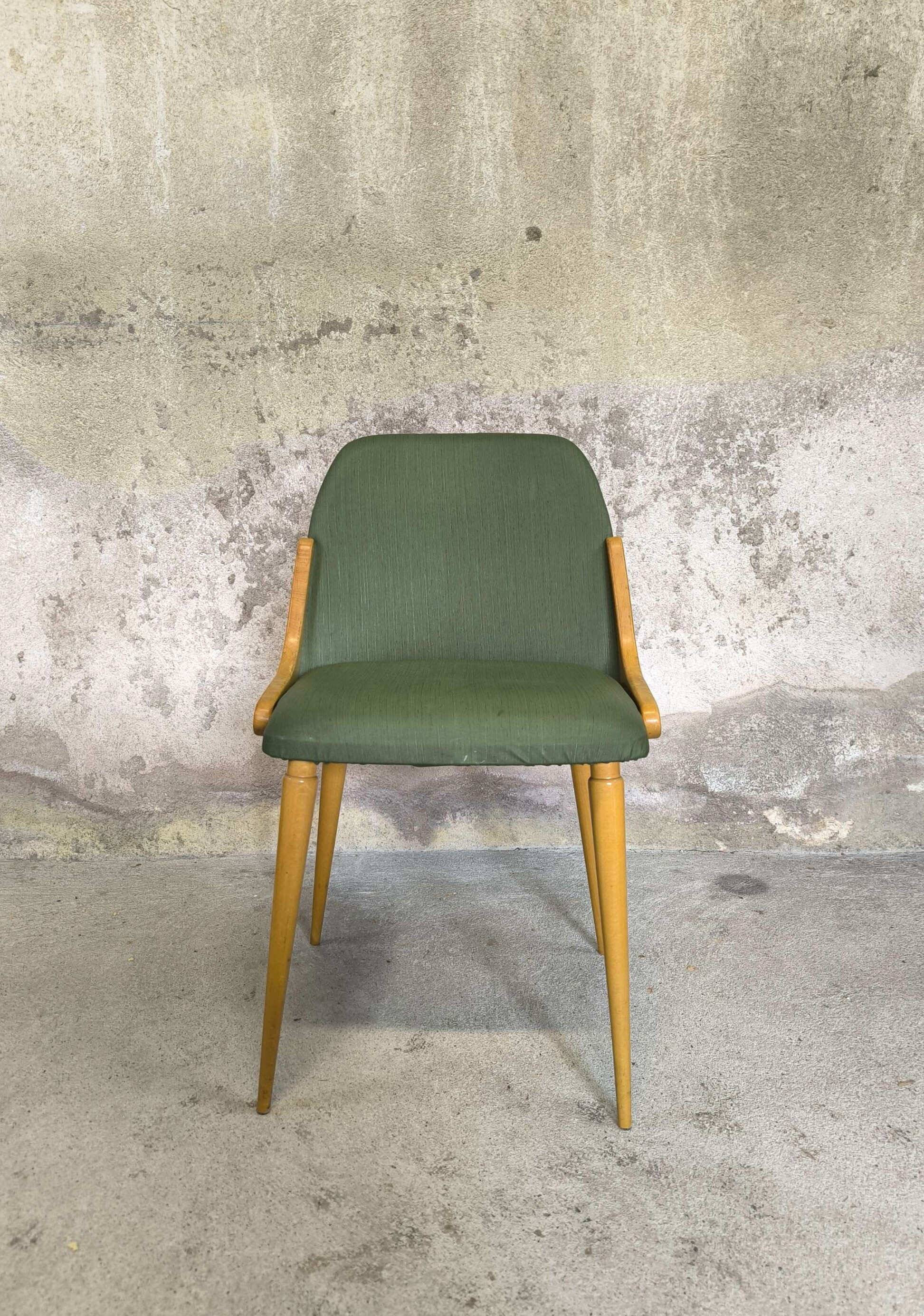 Chaise vintage vinyle vert