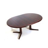 Table à manger vintage ovale extensible en palissandre des années 1960