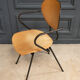 Office chair 1960 tubular seat skaï patina cream