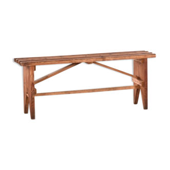 VINTAGE WOODEN BENCH BROWN