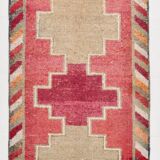 3x10 Orange & Red Turkish Vintage Runner Rug, 97x301Cm SK 22031