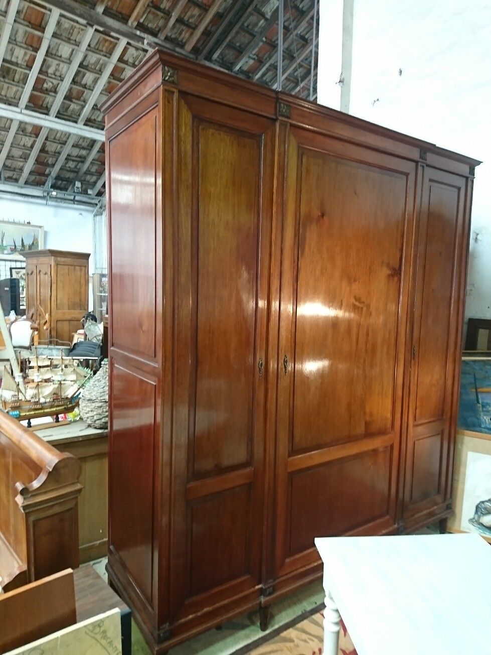 Large Louis XVI style mahogany wardrobe