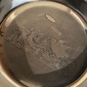 Baby plate silver metal spoon silver 30s