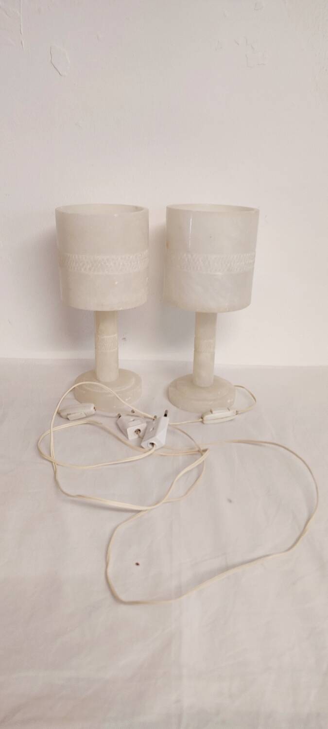 Paire de lampes de table en marbre. Espagne, années 1960.