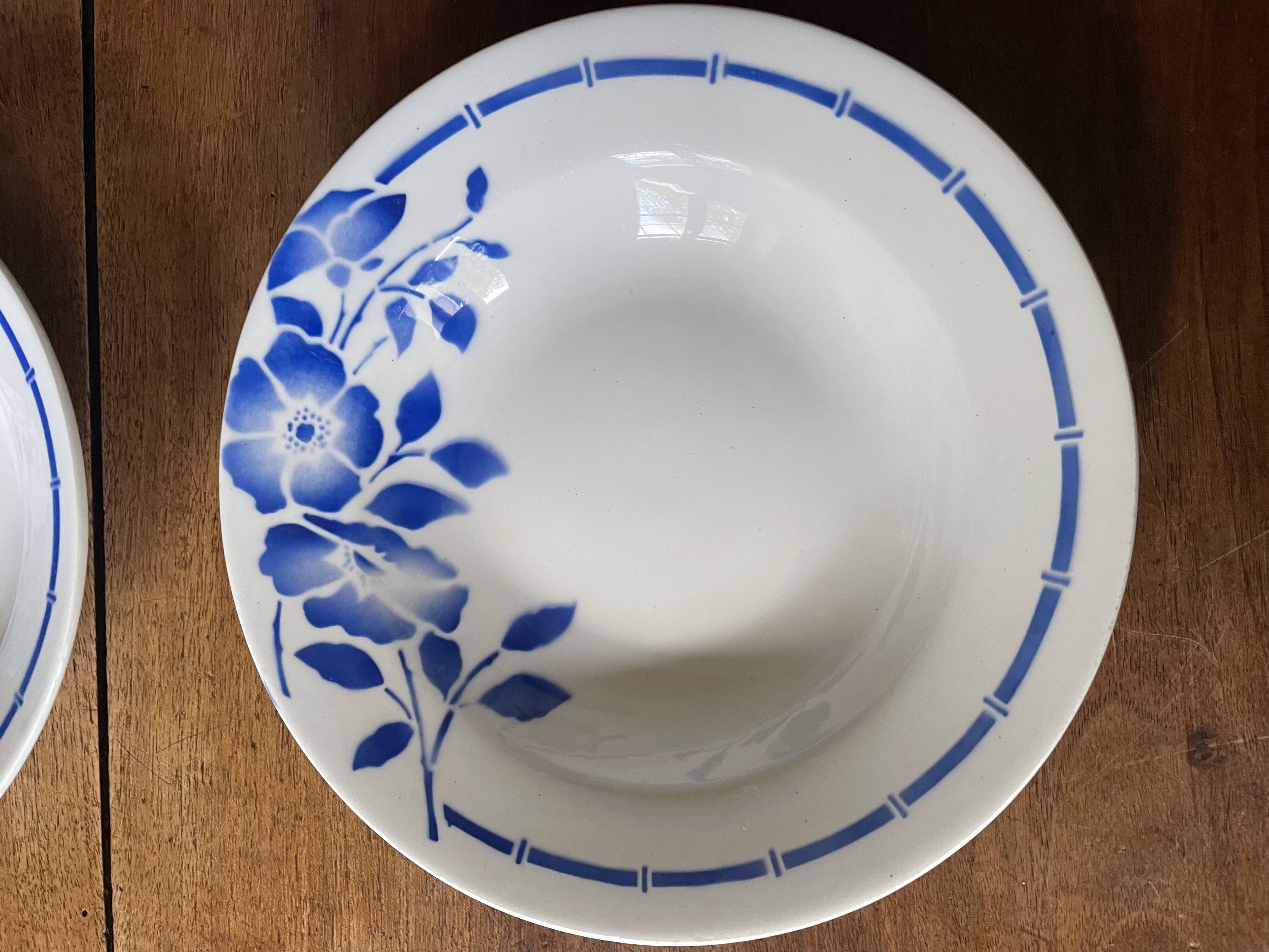 Hollow plates ceranord saint amand blue flower